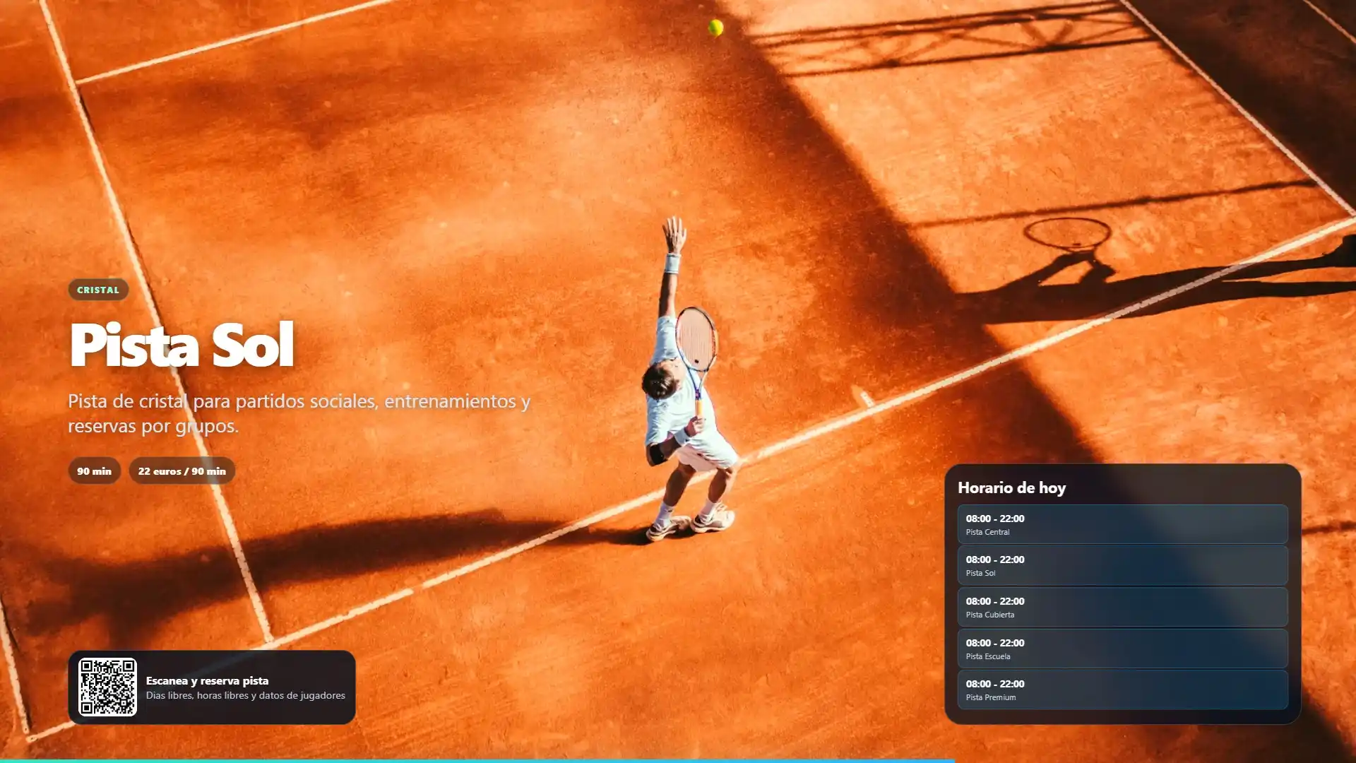 Kiosko VIVEOTV con pista sol de padel