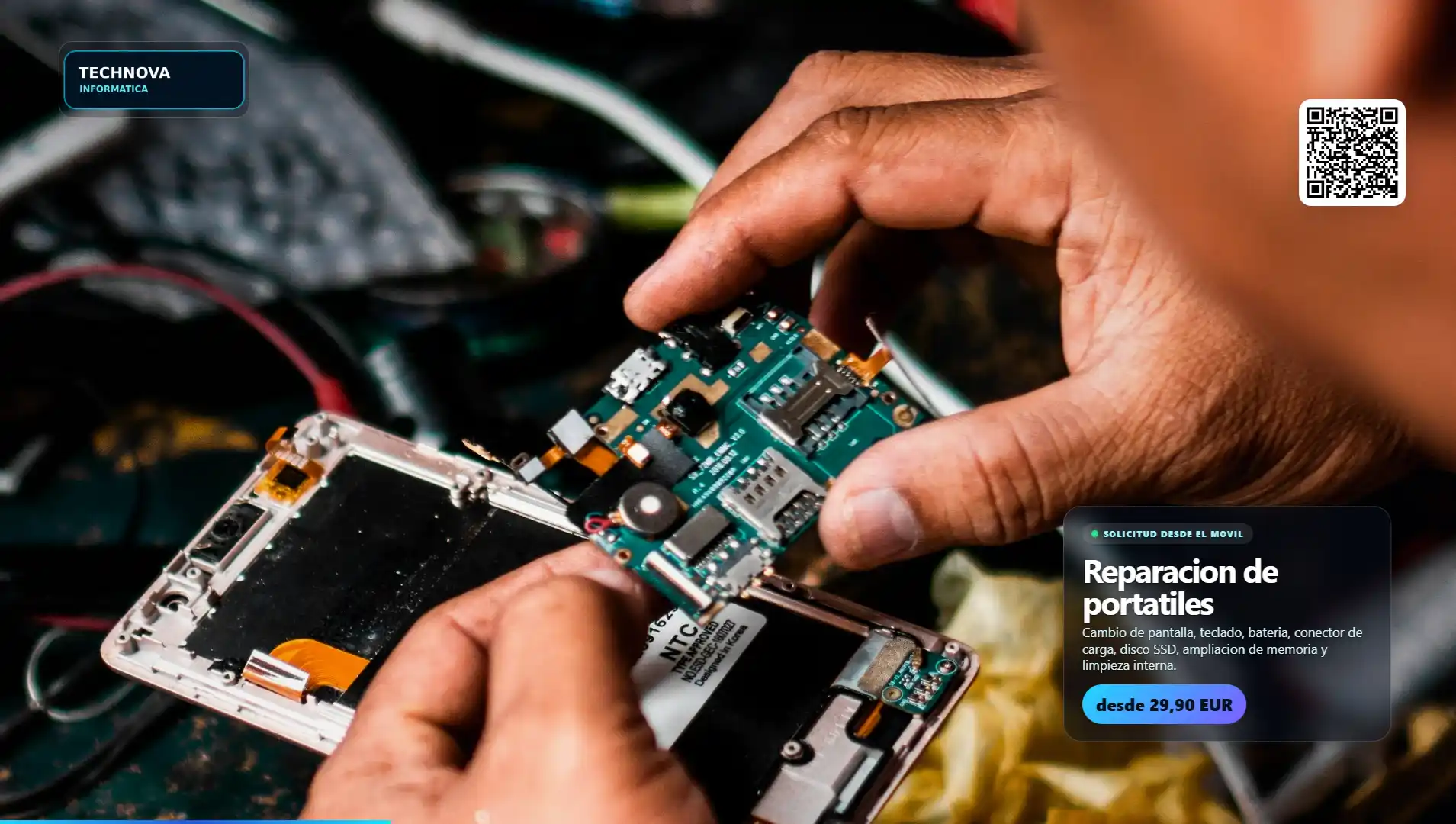 Reparación de portátiles en tienda informática